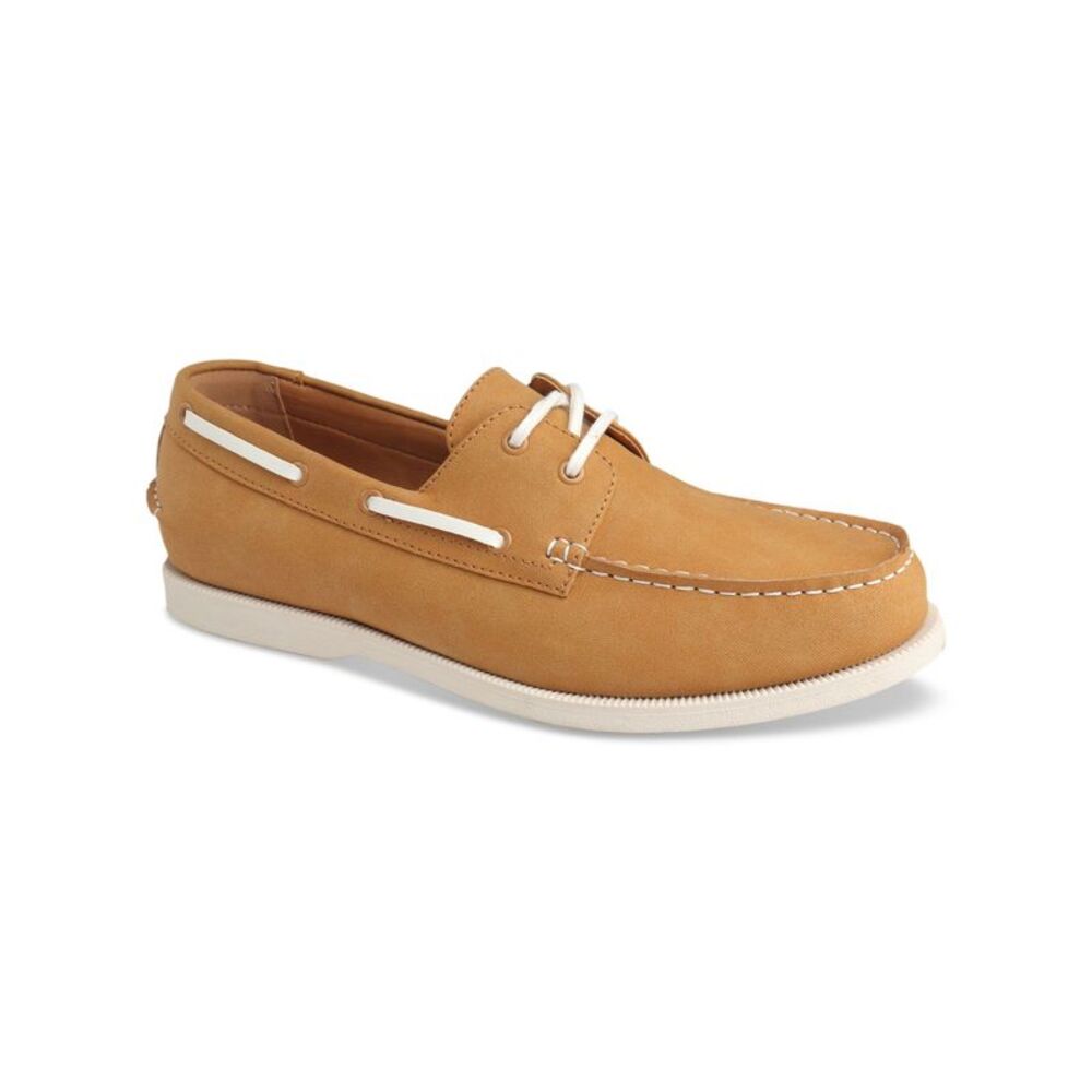CLUBROOM Womens Beige Moc Toe Padded Elliot Round Toe Boat Shoes 11.5 M